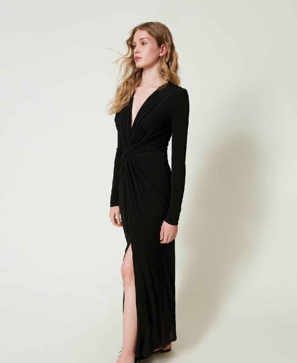 Scee by twin set Abito lungo in jersey con drappeggio Latest stili