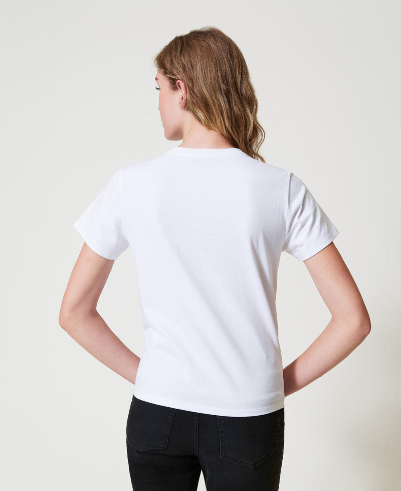 Scee by twin set T-shirt con ricamo logo Oval T Offerta speciale della fabbrica