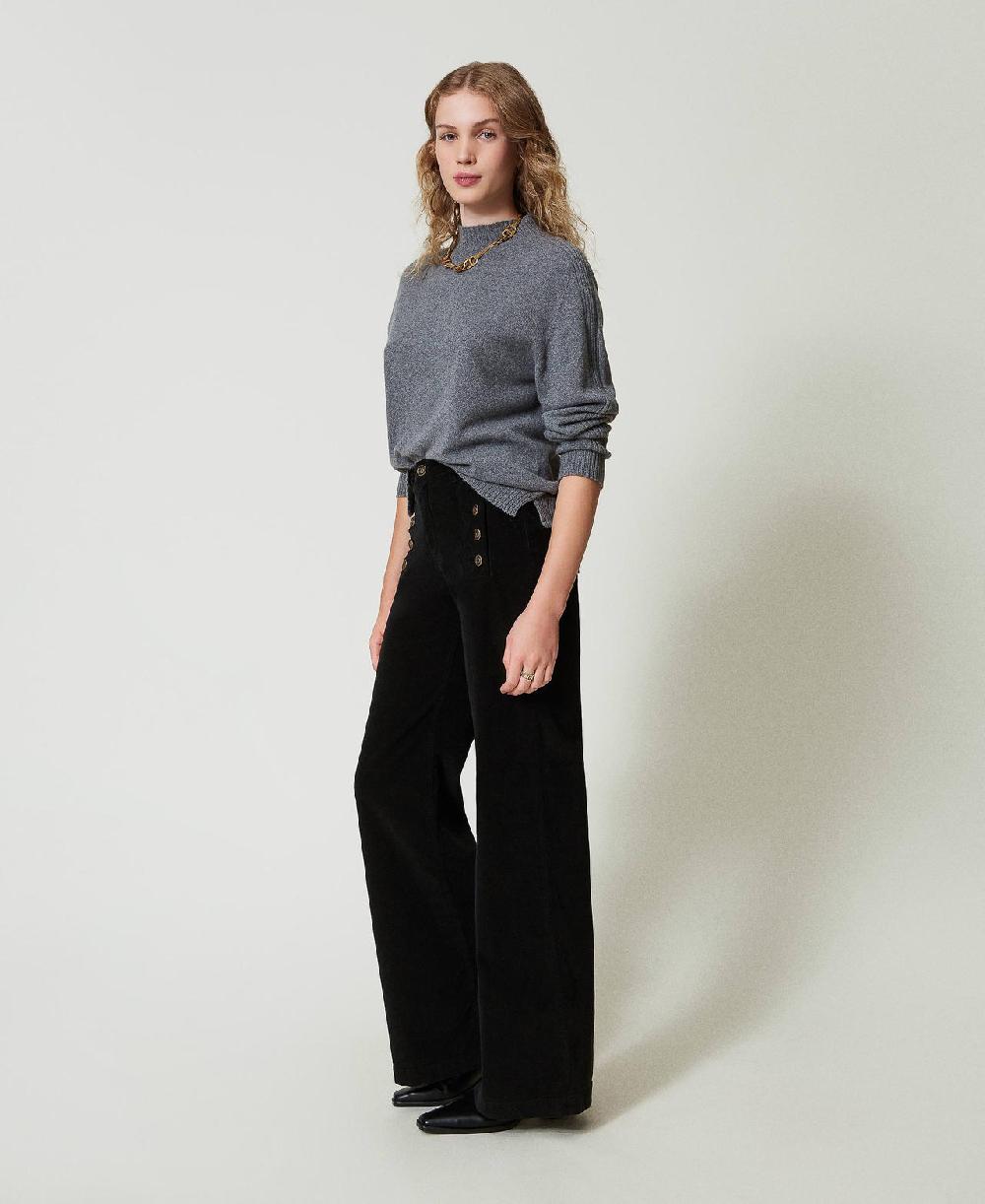Scee by twin set Pantaloni in velluto con bottoni Fino al 55% di sconto