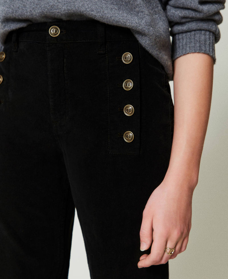 Scee by twin set Pantaloni in velluto con bottoni Fino al 55% di sconto