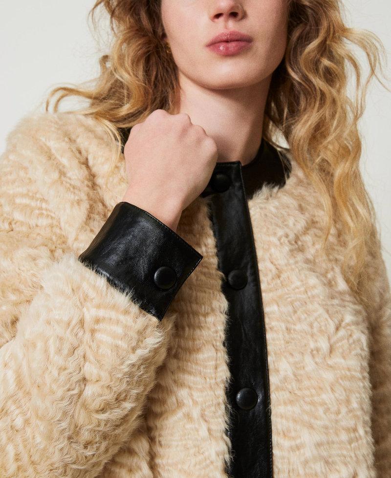 Scee by twin set Giacca boxy in faux fur Officina