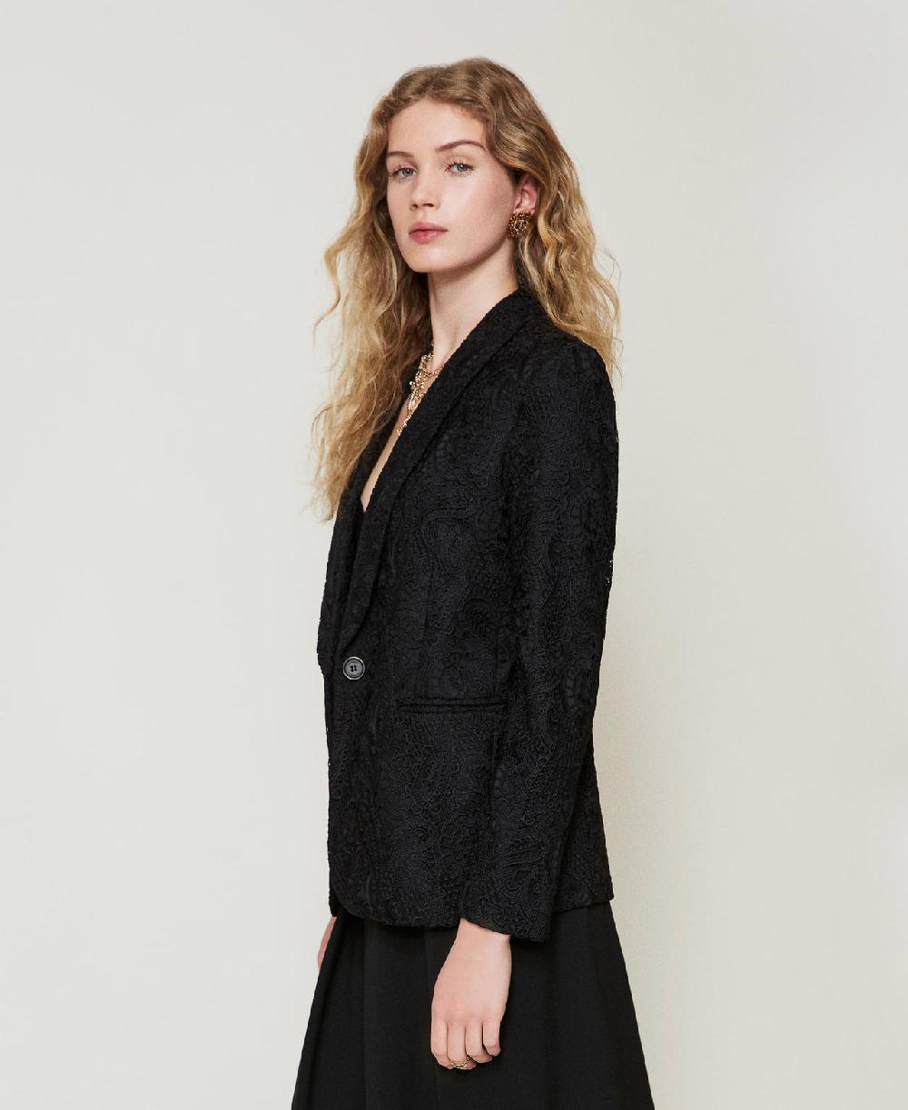 Scee by twin set Giacca blazer in pizzo macramè In vendita