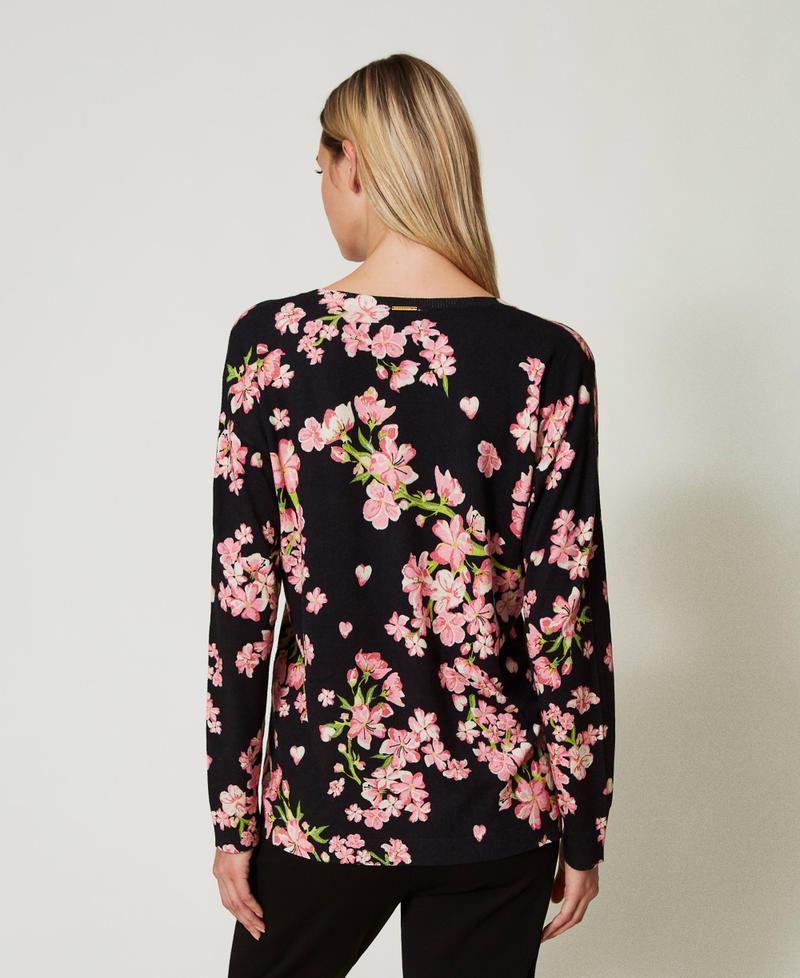 Scee by twin set Maglia con stampa a fiori e pizzo 50% di sconto per tempo limitato