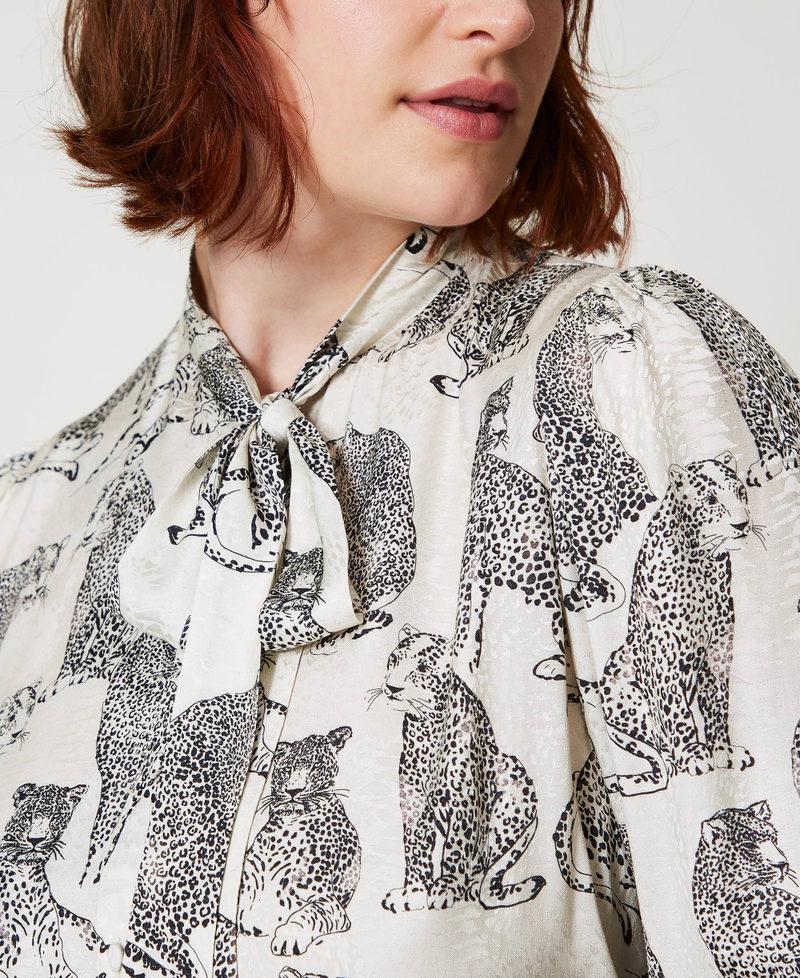 Scee by twin set Camicia jacquard con stampa giaguaro Promozione