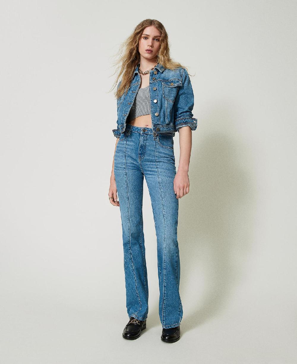 Scee by twin set Pantaloni Jeans flare cinque tasche Spedizione Gratuita