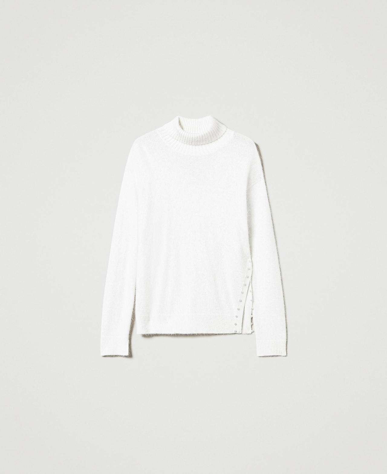 Scee by twin set Maglia dolcevita in misto angora con perle Pezzi Unici