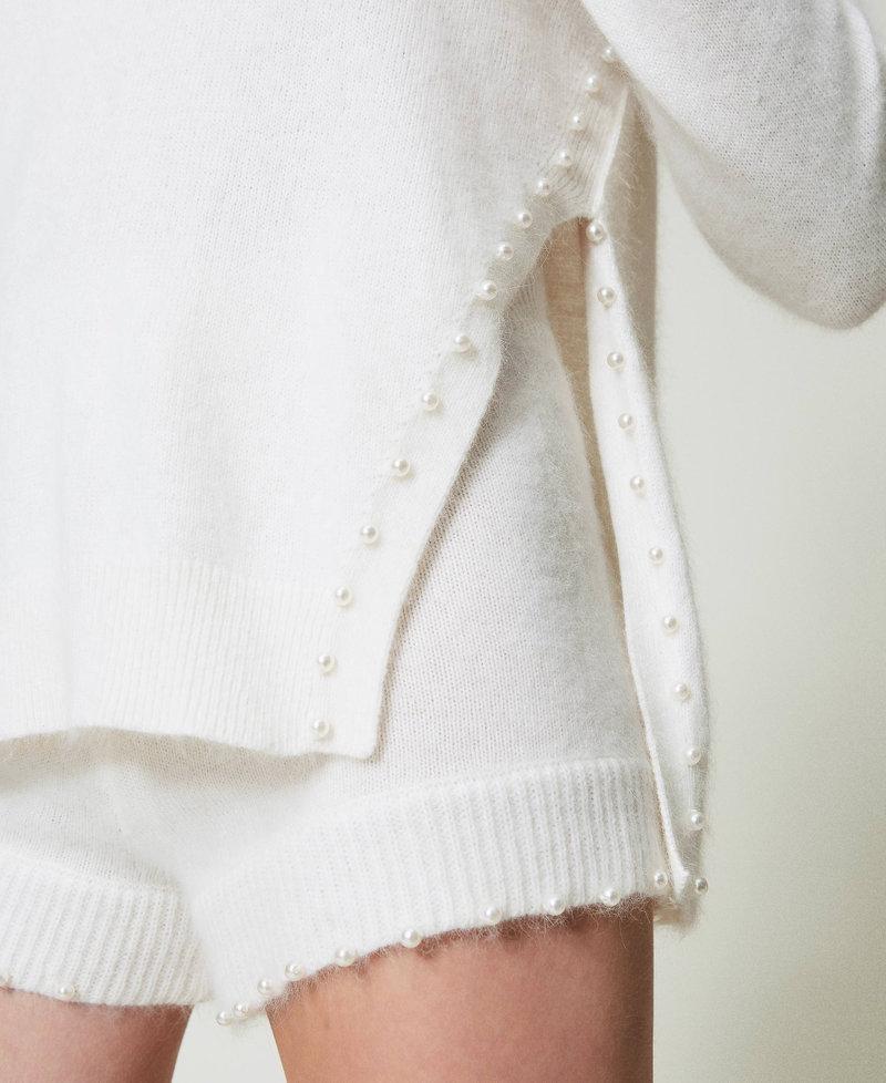 Scee by twin set Maglia dolcevita in misto angora con perle Pezzi Unici