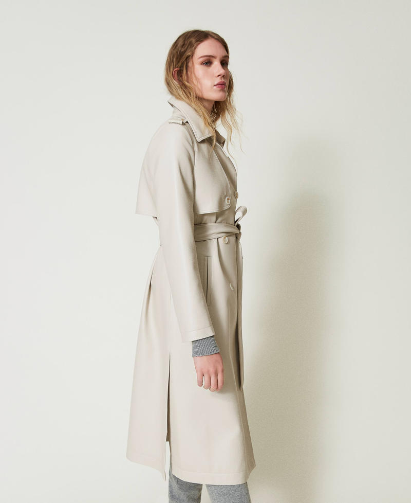Scee by twin set Trench lungo spalmato con cintura Soddisfazione Garantita