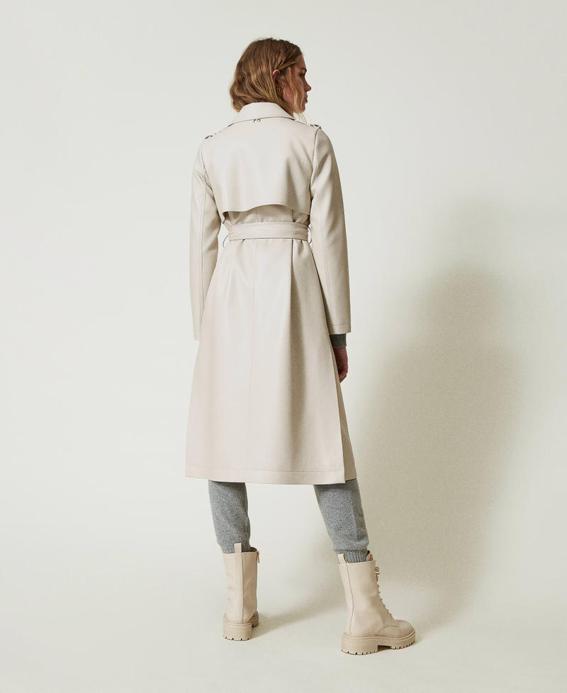 Scee by twin set Trench lungo spalmato con cintura Soddisfazione Garantita