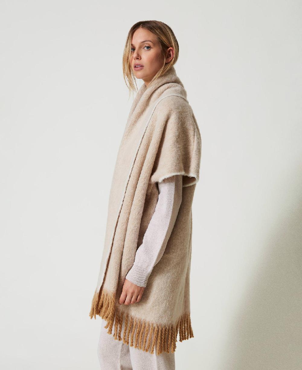 Scee by twin set Poncho mélange con frange Qualità Garantita