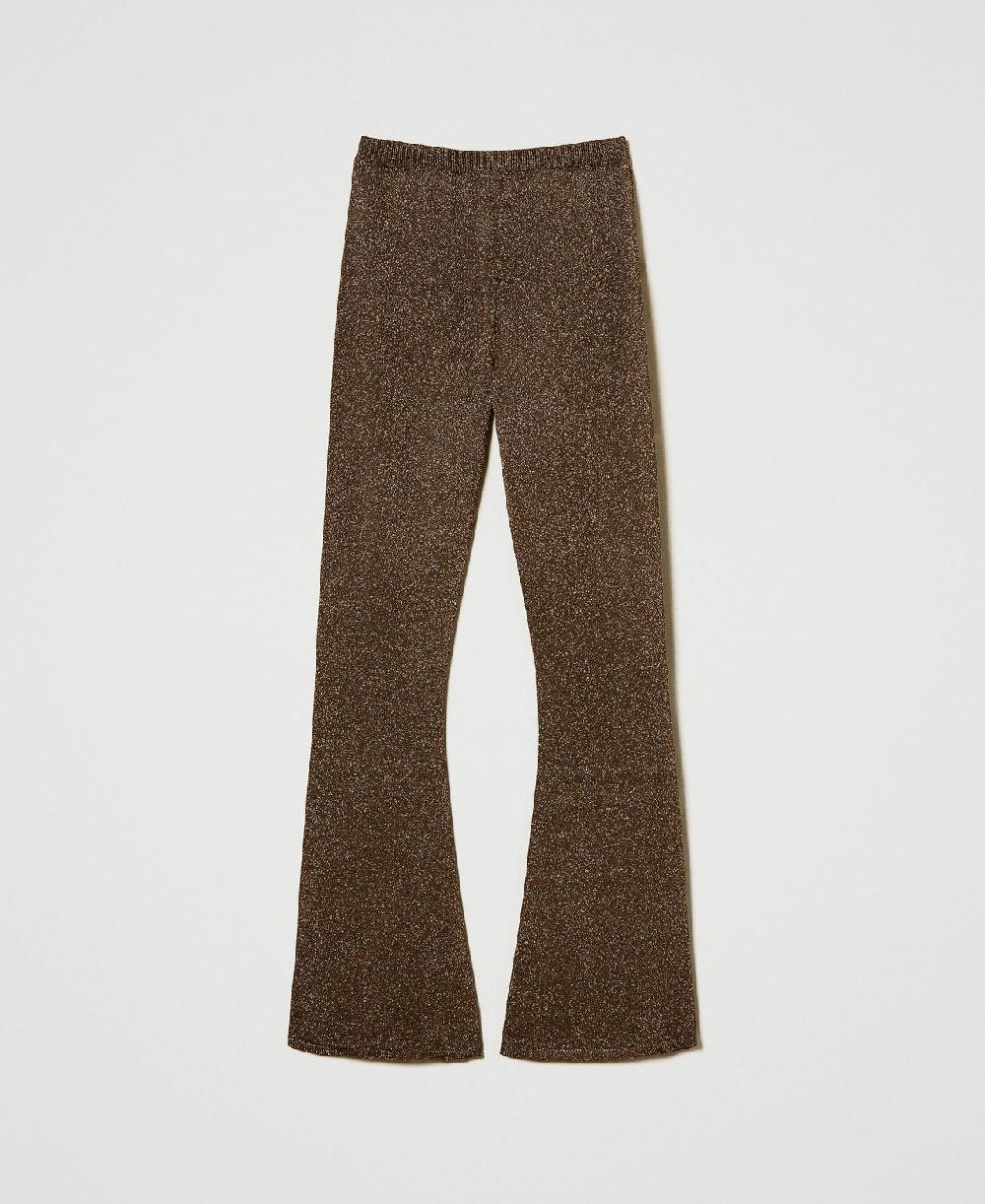 Scee by twin set Pantaloni flare in maglia con lurex