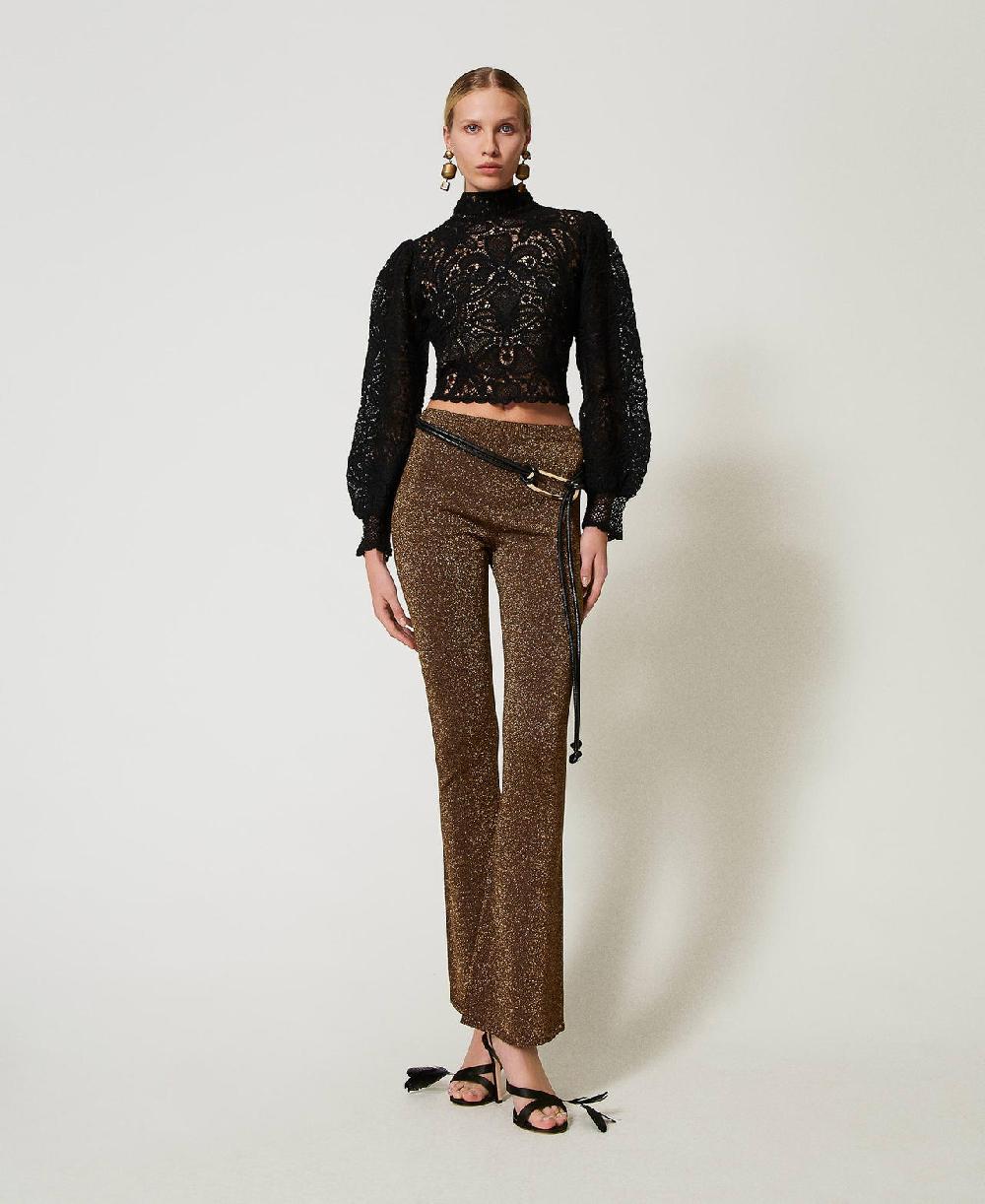 Scee by twin set Pantaloni flare in maglia con lurex Negozi Online