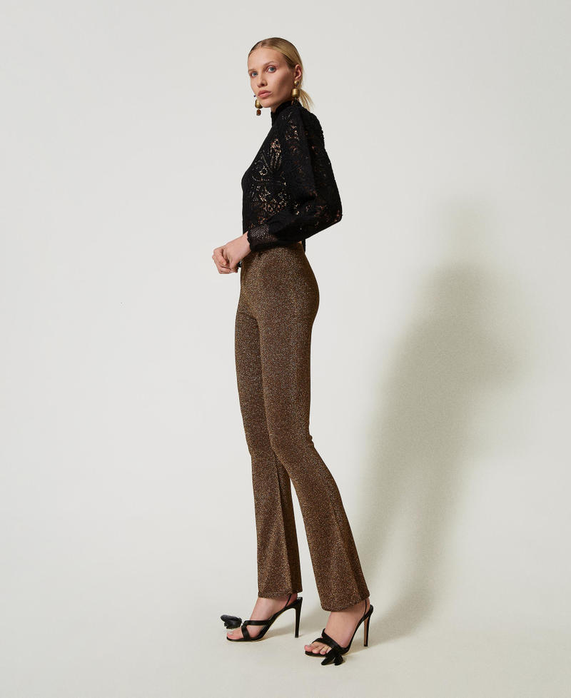 Scee by twin set Pantaloni flare in maglia con lurex Negozi Online
