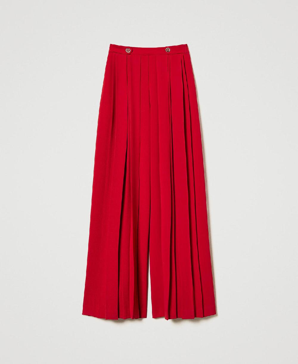 Scee by twin set Pantaloni in crêpe plissé con bottoni Affare Del Giorno