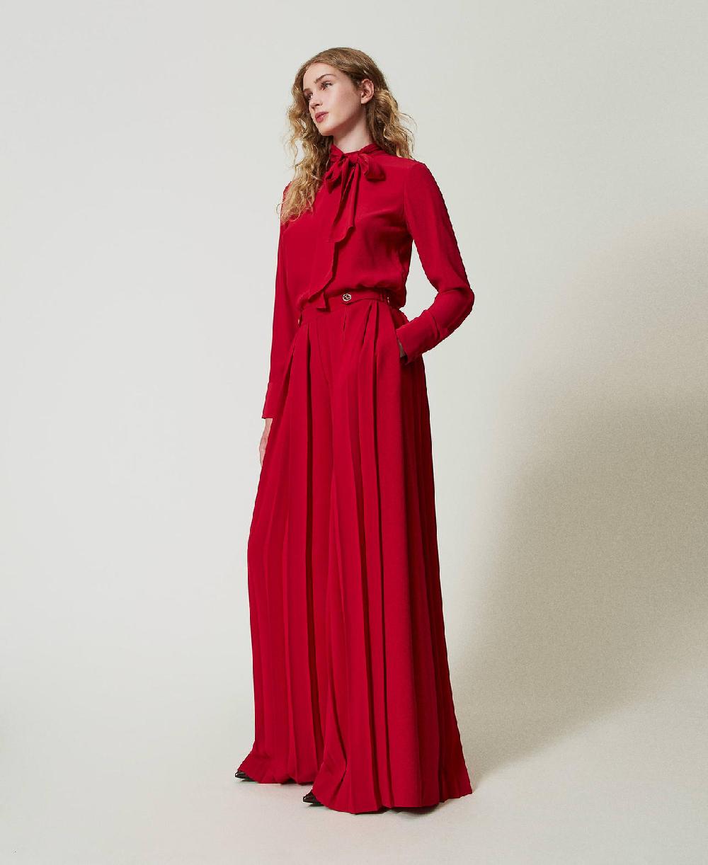 Scee by twin set Pantaloni in crêpe plissé con bottoni Affare Del Giorno