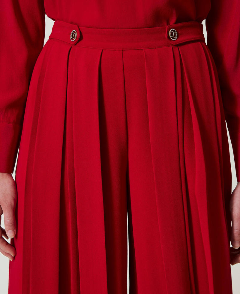 Scee by twin set Pantaloni in crêpe plissé con bottoni Affare Del Giorno