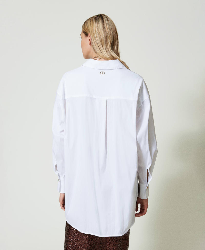 Scee by twin set Blusa a polo in popeline Prezzo Ridotto