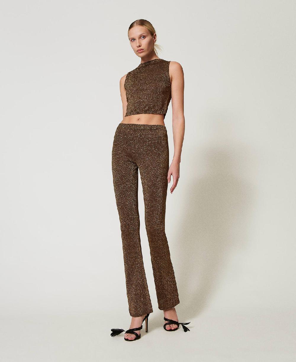 Scee by twin set Top in maglia con lurex Sconto
