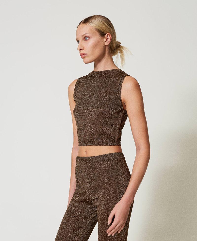 Scee by twin set Top in maglia con lurex Sconto