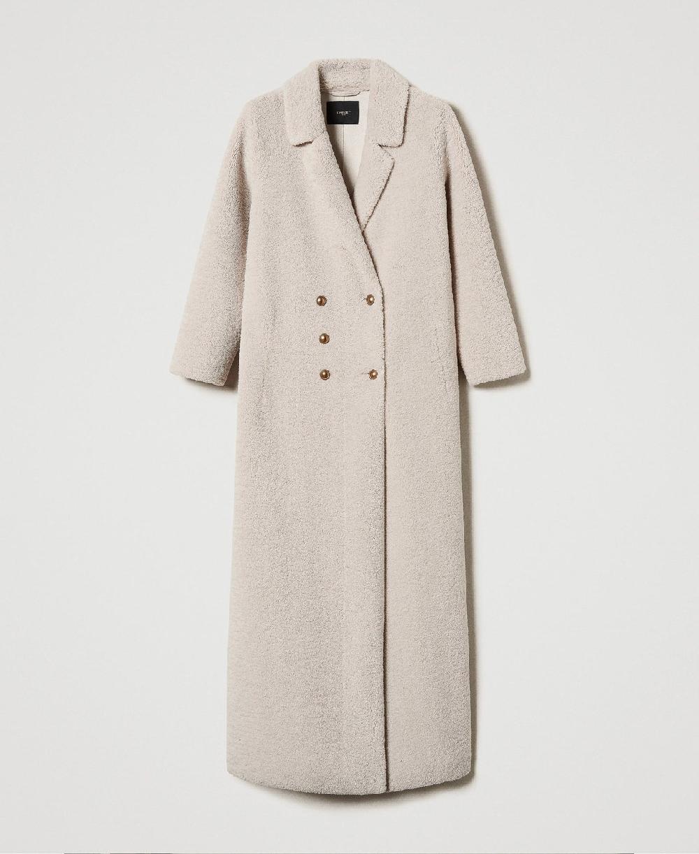 Scee by twin set Cappotto lungo doppiopetto in faux fur Economico