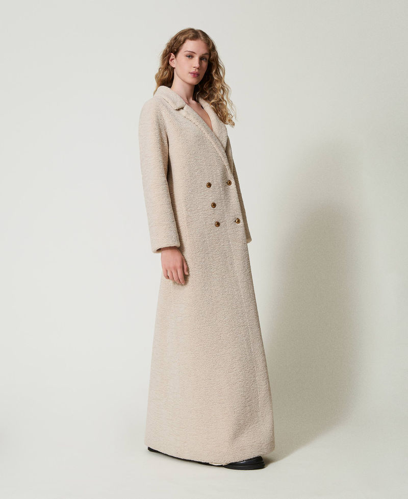 Scee by twin set Cappotto lungo doppiopetto in faux fur Economico