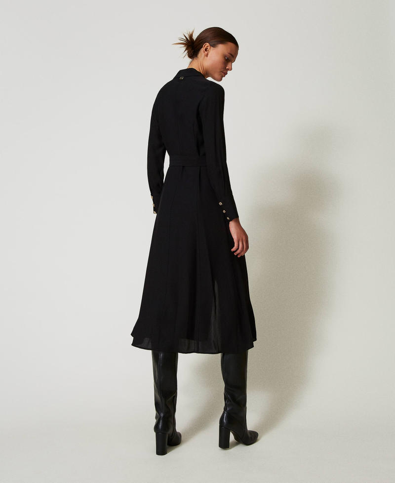 Scee by twin set Abito lungo chemisier in crêpe georgette Online