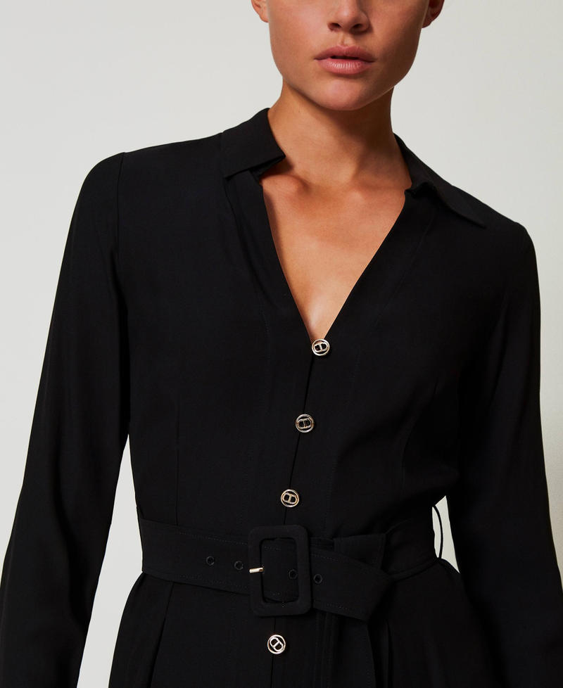 Scee by twin set Abito lungo chemisier in crêpe georgette Online