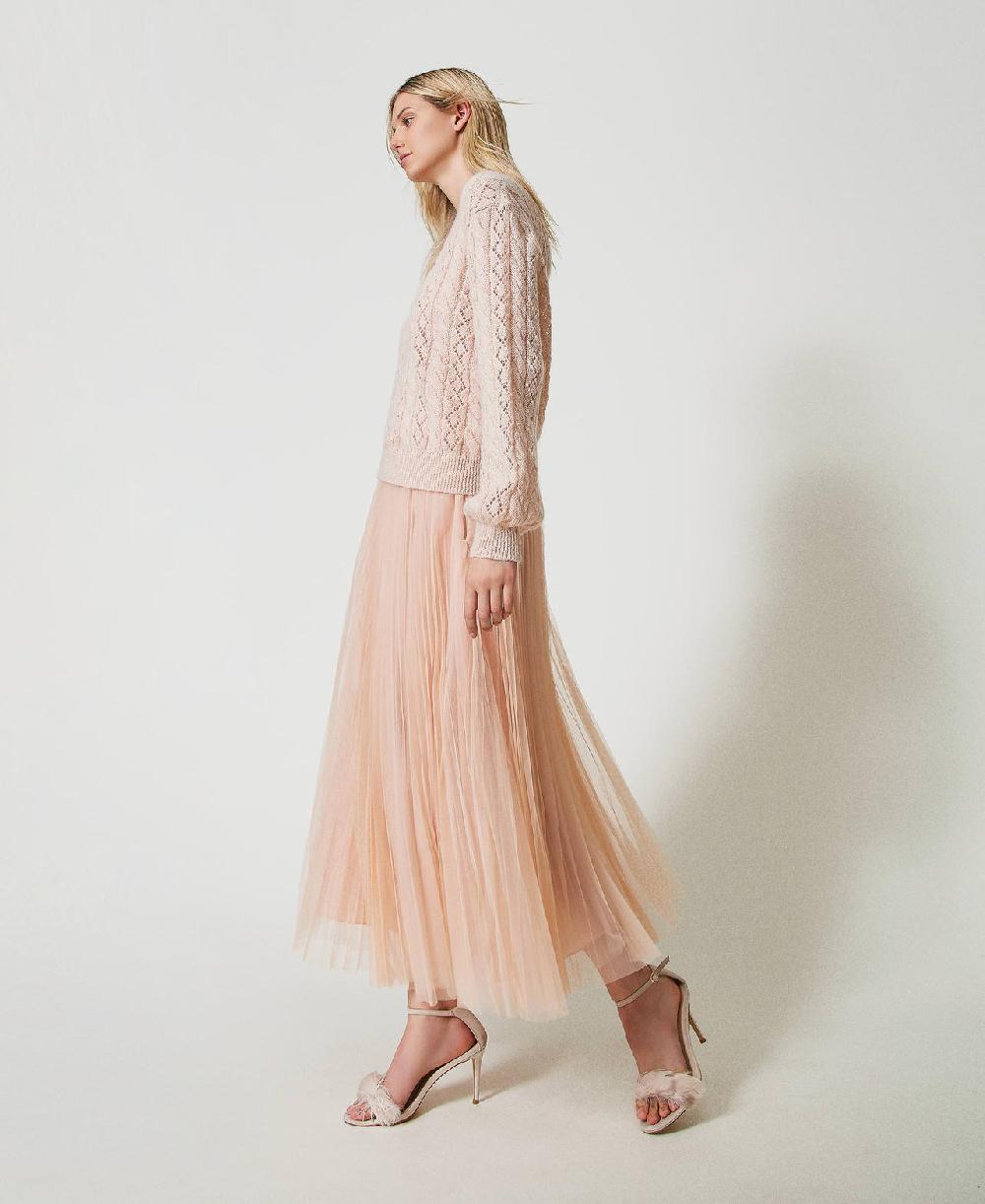 Scee by twin set Gonna lunga in tulle plissé Outlet