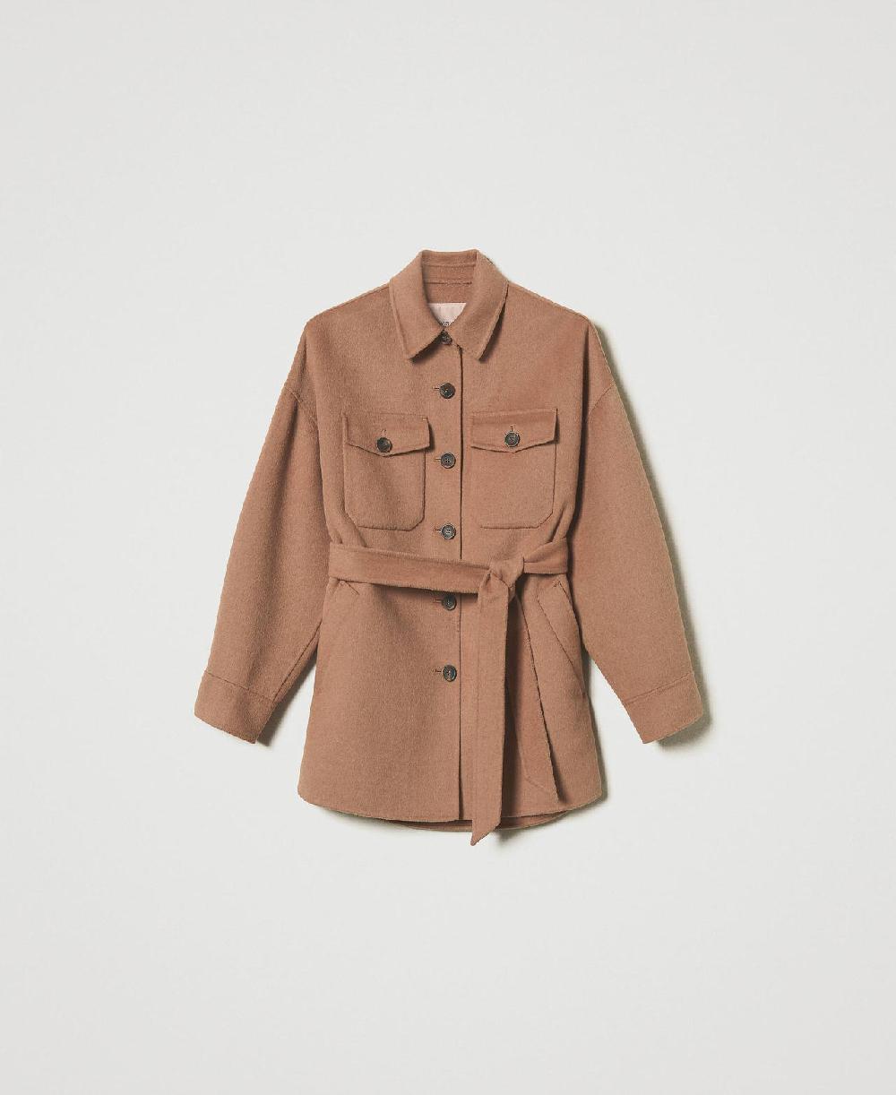 Scee by twin set Cappotto caban in panno double misto lana In Vendita