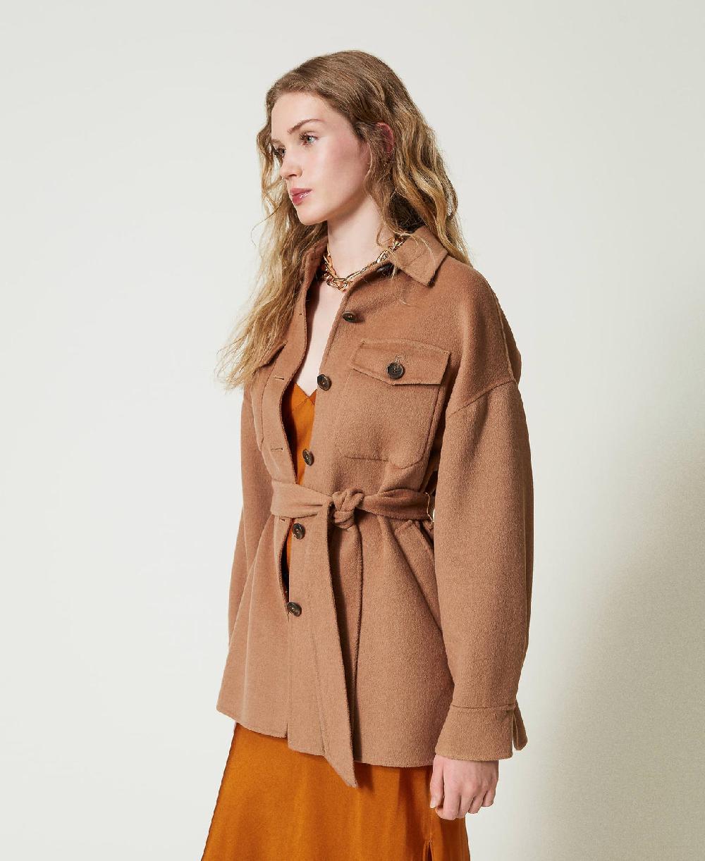 Scee by twin set Cappotto caban in panno double misto lana In Vendita