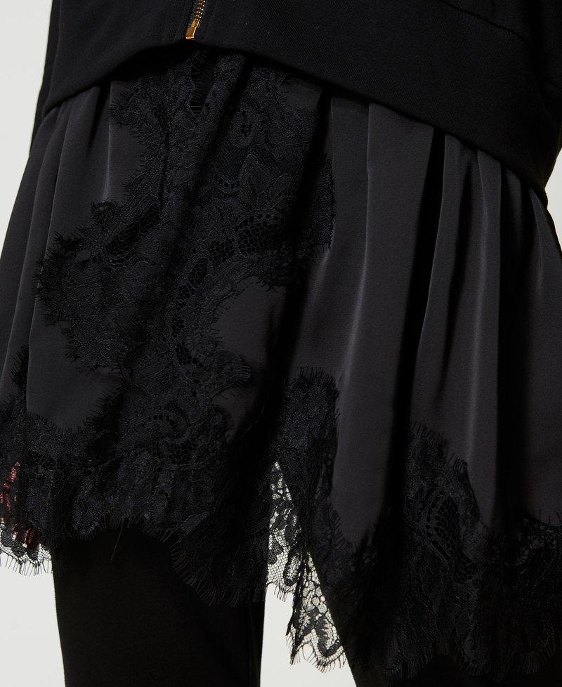 Scee by twin set Felpa con raso e pizzo Saldi