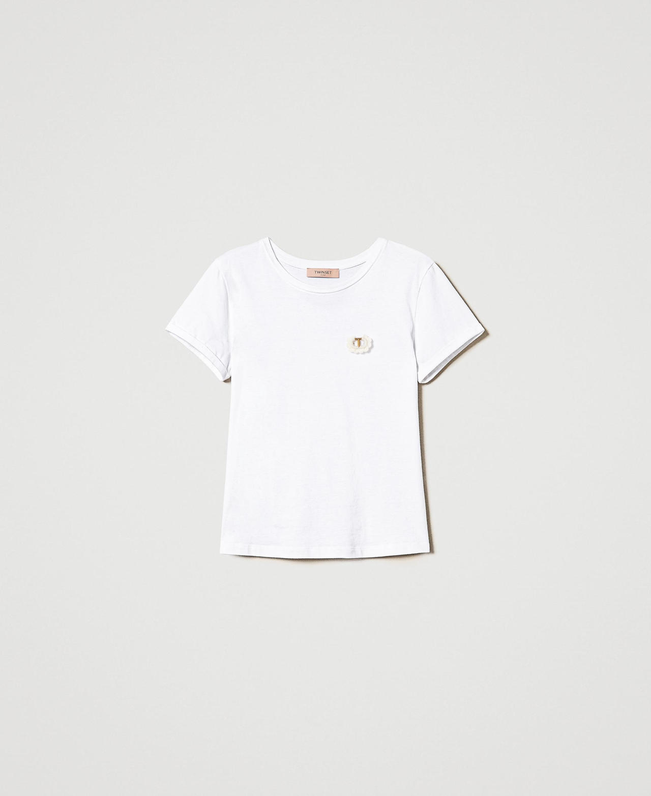 Scee by twin set T-shirt fitted con spilla crochet Hotsell