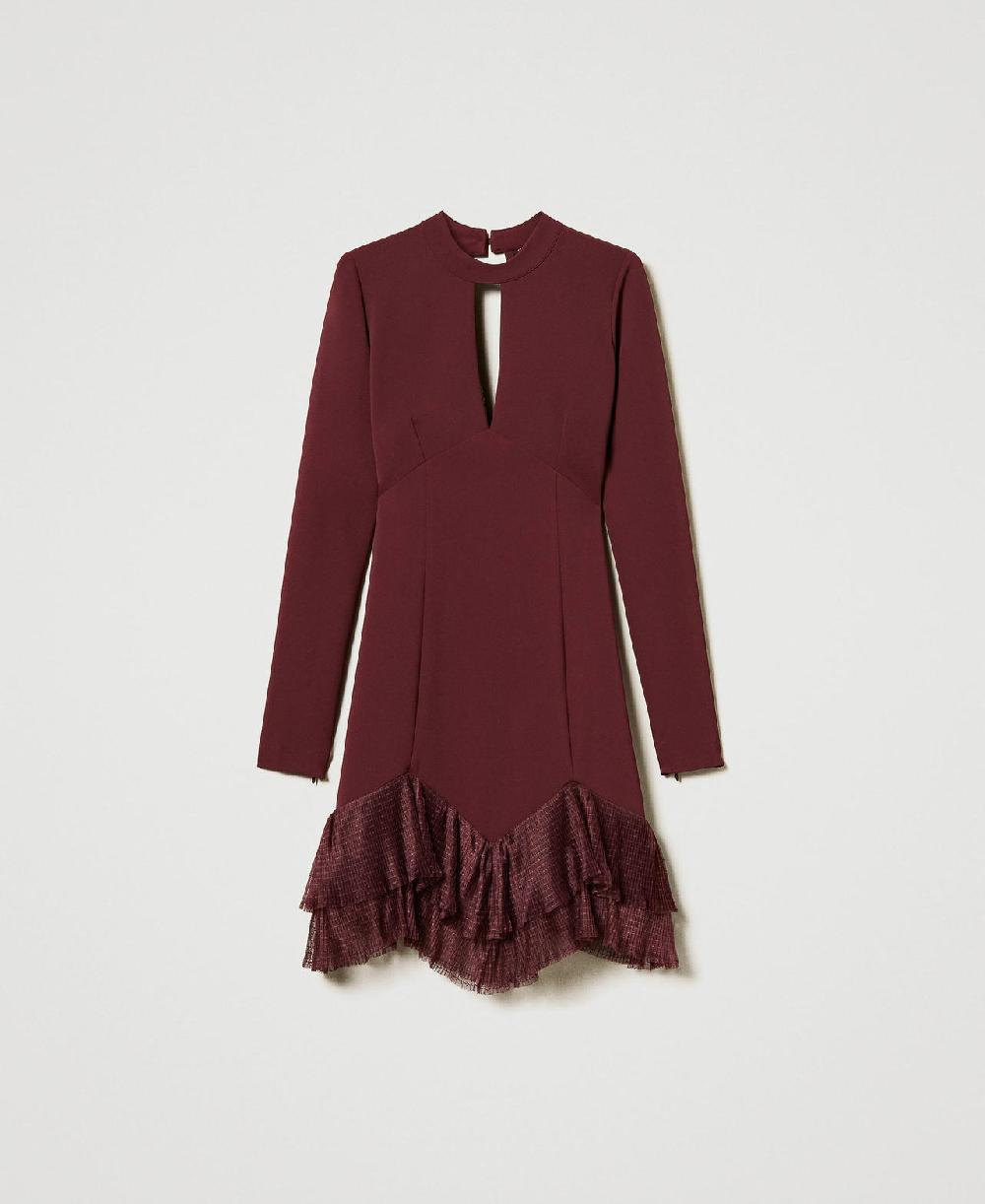 Scee by twin set Abito corto con balze plissé in tulle Spedizione gratuita