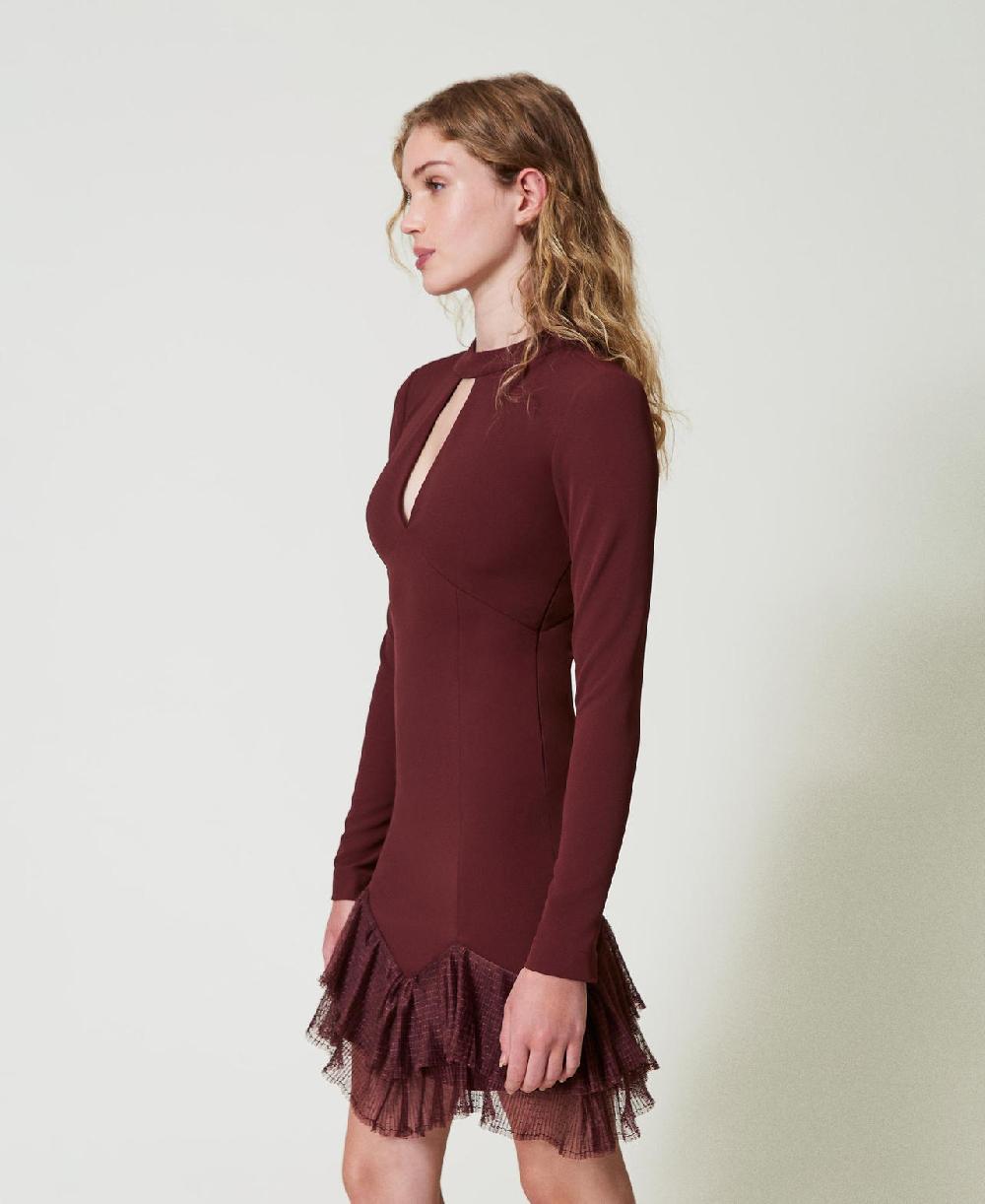 Scee by twin set Abito corto con balze plissé in tulle Spedizione gratuita