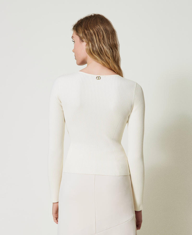 Scee by twin set Maglia fitted con logo Oval T Sconto di tempo limitato