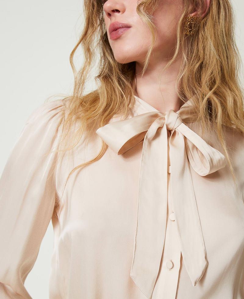 Scee by twin set Camicia in raso con fiocco Prezzo di fabbrica