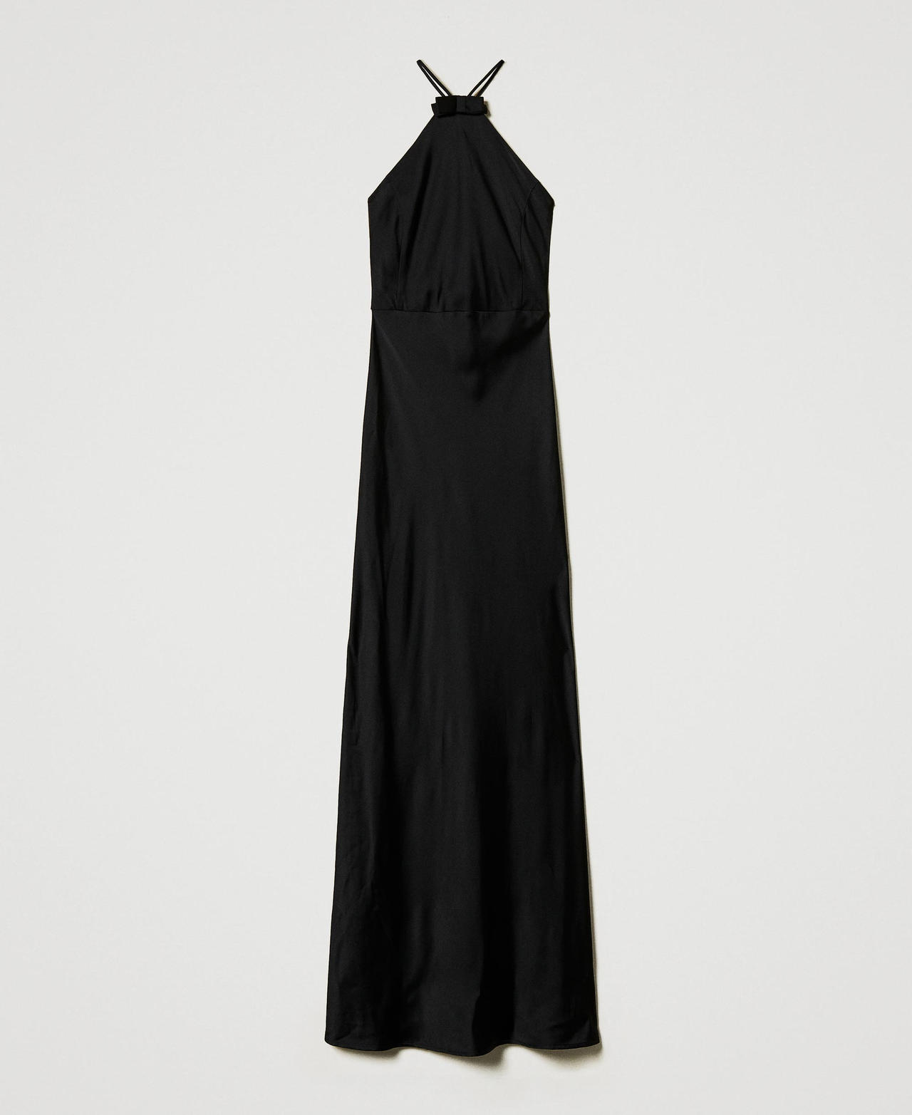 Scee by twin set Abito halter lungo in raso Comprare a buon mercato