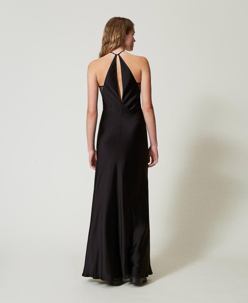 Scee by twin set Abito halter lungo in raso Comprare a buon mercato