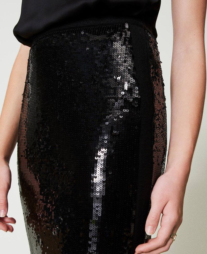 Scee by twin set Gonna longuette in maglia full paillettes Grande vendita