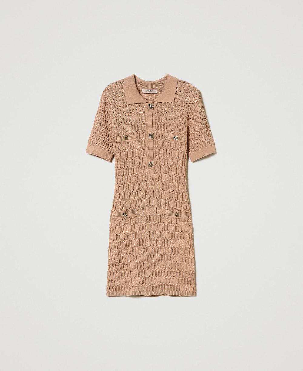 Scee by twin set Abito corto fitted in maglia con bottoni Offerta natalizia