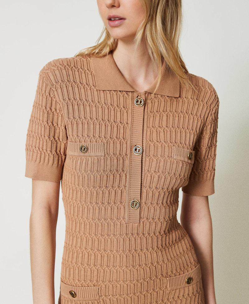 Scee by twin set Abito corto fitted in maglia con bottoni Offerta natalizia