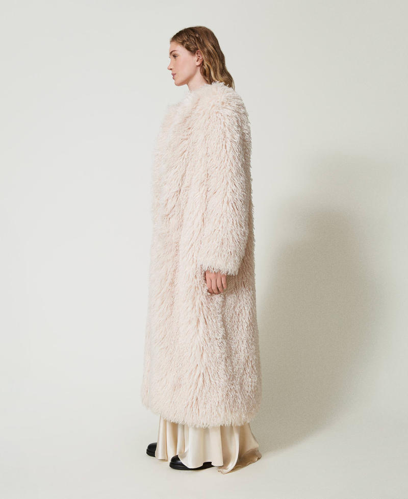 Scee by twin set Cappotto lungo in faux fur Offerta per la Festa della Mamma