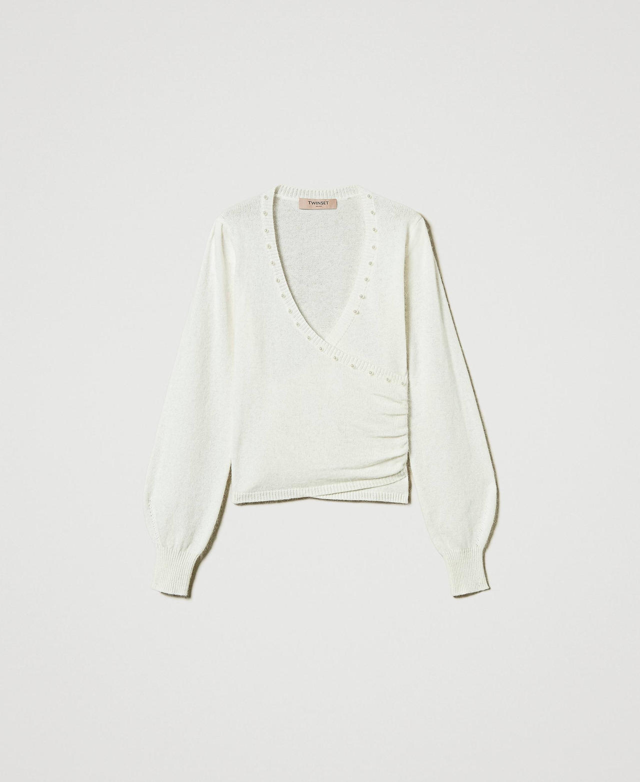 Scee by twin set Maglia in misto angora con perle Offerta San Valentino