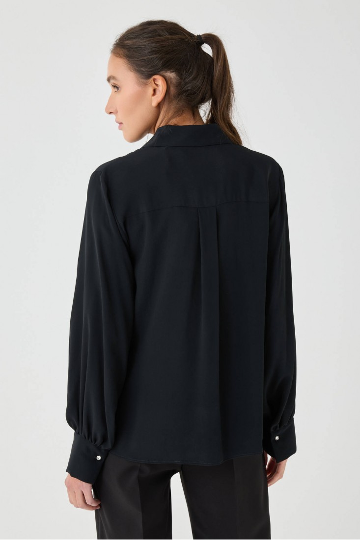 Zanetti 1965 Camicia con paillettes in crepe de chine In Vendita