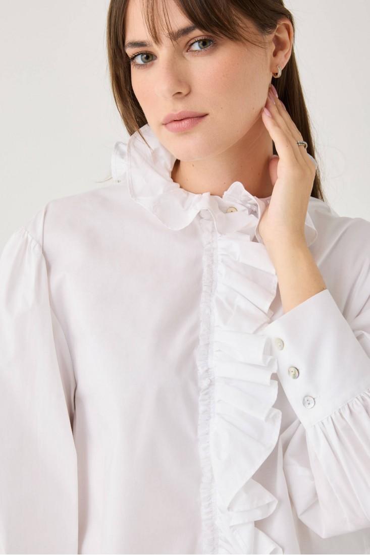 Zanetti 1965 Camicia cropped con volant Vendita Calda